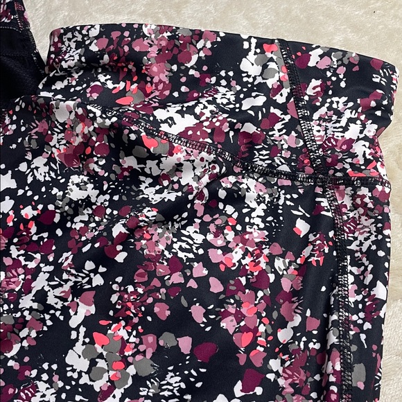 Xersion Fitted Pink and Black Splatter Pattern Leggings - Picture 2 of 11
